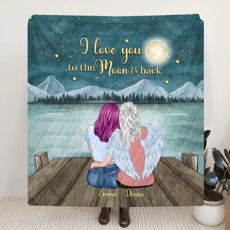 Personalized Mom & 1 Daughter Quilt/Fleece Blanket - Mother's Day Gift From Daughter to Mom - Best mother’s day gift ideas