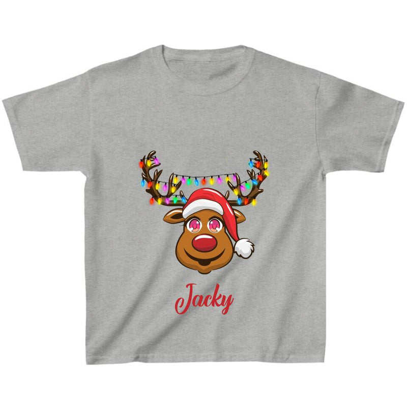 Custom Personalized Reindeer Kid T-Shirt & Adult T-Shirt - Christmas Gift Idea for Family