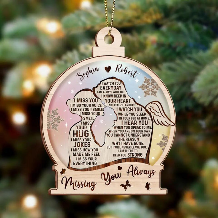 Custom Personalized Memorial Wooden Ornament - Memorial Gift Idea For Husband - Missing You Always