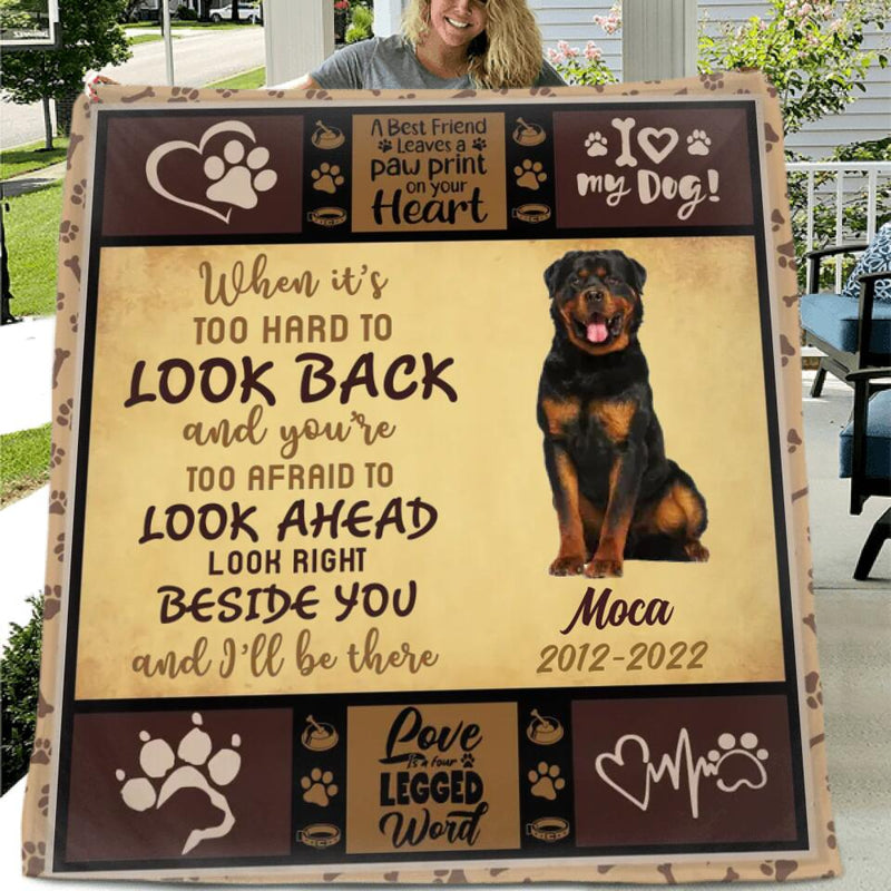Personalized Memorial Fleece Throw Blanket/Quilt - Upload Dog Photo - Gift Idea For Dog Lover - I'll Be There