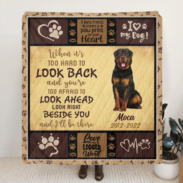 Custom Personalized Memorial Single Layer Fleece/ Quilt - Upload Dog Photo - Gift Idea For Dog Lover - I'll Be There