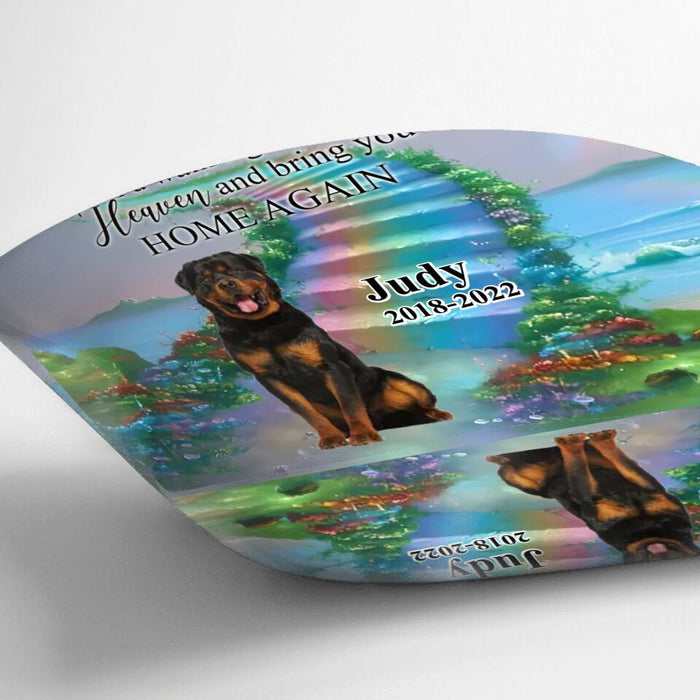 Custom Personalized Cat Dog In Heaven Pillow Cover - Memorial Gift Idea For Pet Lover - If Tears Could Build A Stairway