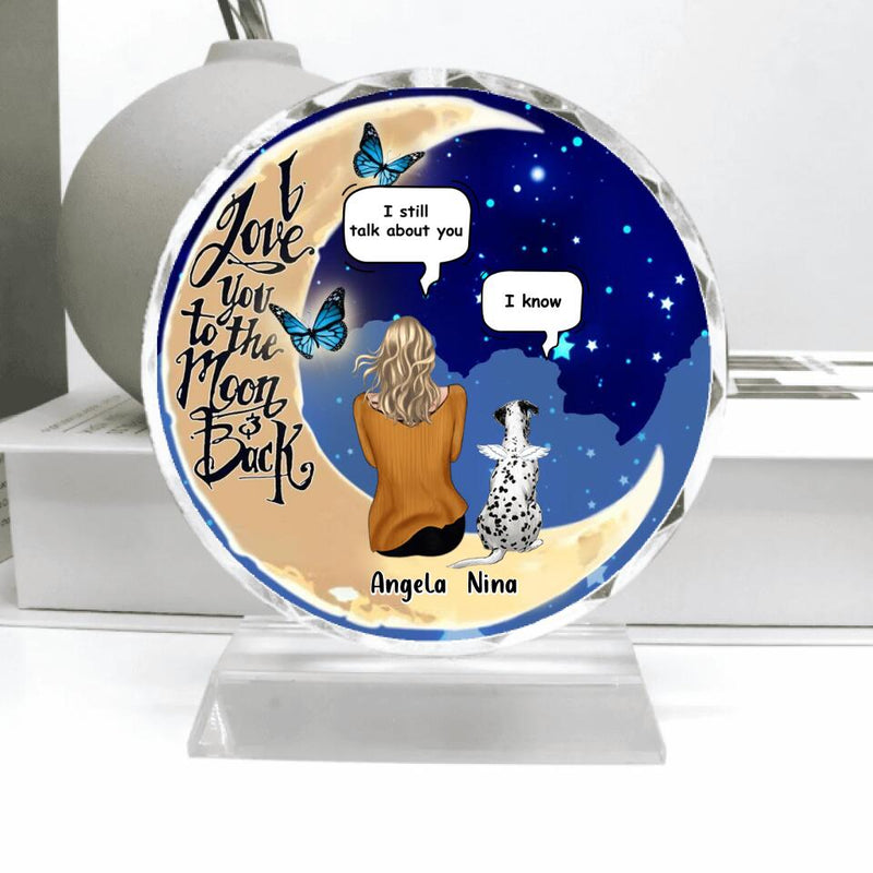 Personalized Memorial Pet Ornament - Up to 4 Pets - Best Gift For Dog/Cat Lover - I Love You To The Moon & Back