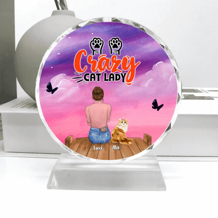 Personalized Cat Mom Crystal Pendulum - Up to 5 Cats - Gift Idea For Cat Lover - Crazy Cat Lady