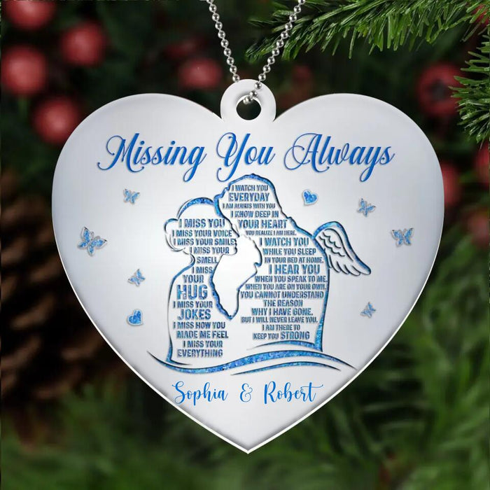 Custom Personalized Couple Ornament - Memorial Gift For Couple - I Miss Your Everything