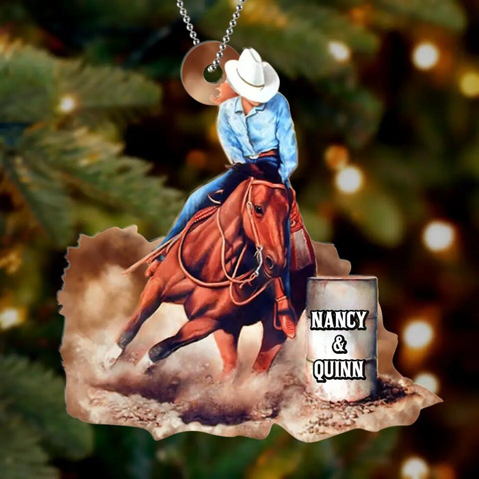Custom Personalized Riding Horse Acrylic Ornament - Gift Idea for Horse Lovers