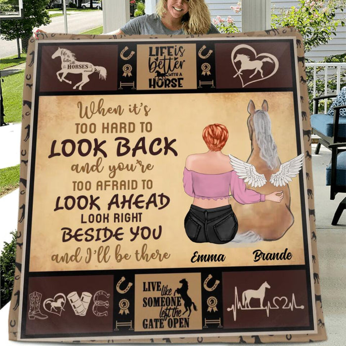 Custom Personalized Horse Mom Single Layer Fleece/ Quilt Blanket - Gift Idea For Horse Lover - I'll Be There