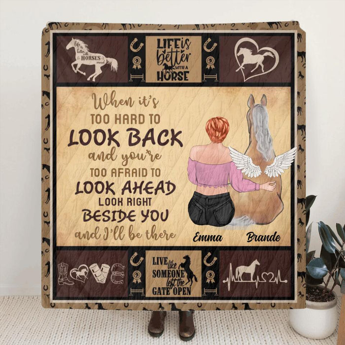 Custom Personalized Horse Mom Single Layer Fleece/ Quilt Blanket - Gift Idea For Horse Lover - I'll Be There