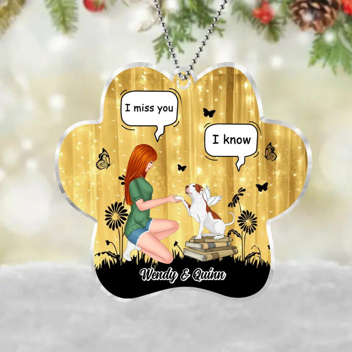 Custom Personalized Dog Mom Paw Acrylic Ornament - Christmas Gift Idea for Dog Lovers