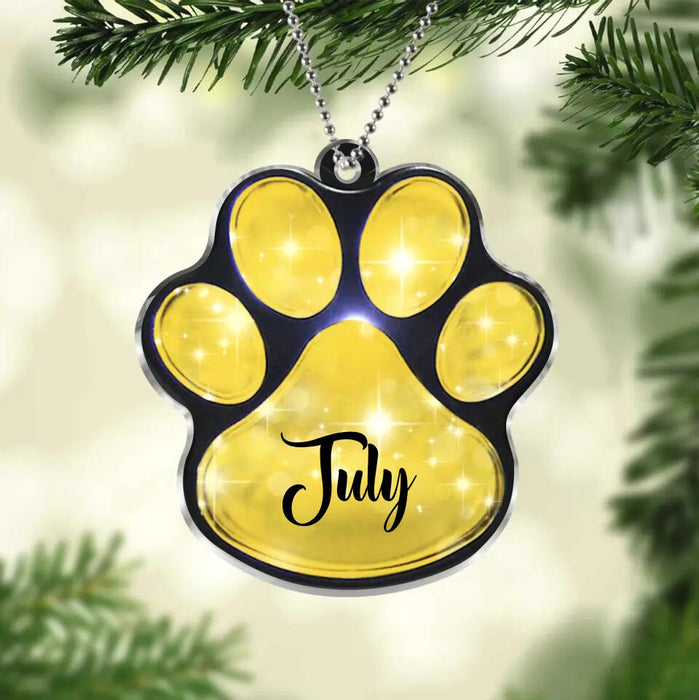 Custom Personalized Paw Acrylic Ornament - Christmas Gift Idea For Dog Lover/ Dog Owner