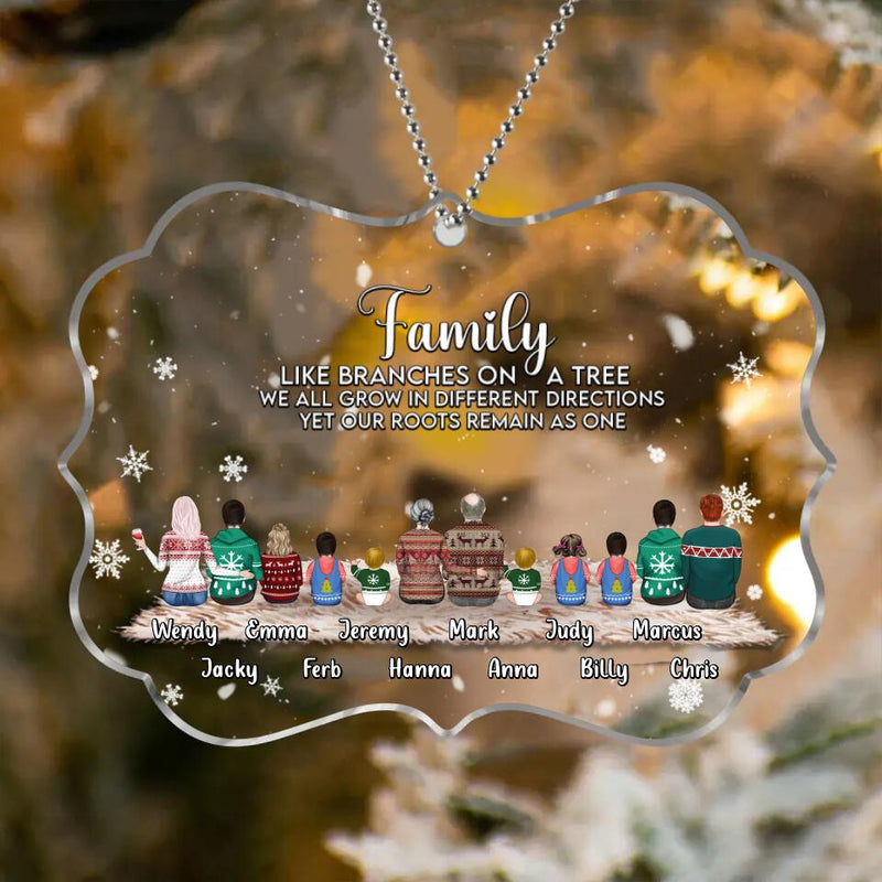 Personalized Family Rectangle Acrylic Ornament - Up to 12 People - Gift Idea For Family - Family Like Branches On A Tree