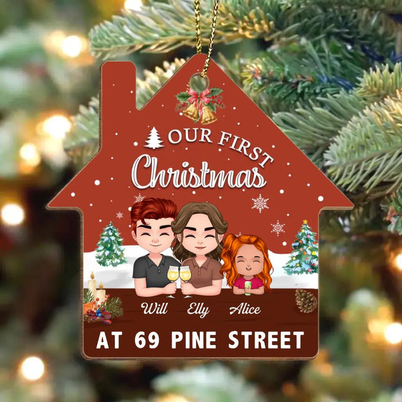 Personalized First Christmas At Our New Home Wooden Ornament - Christmas Gift Idea For Couple/Family - Our First Christmas