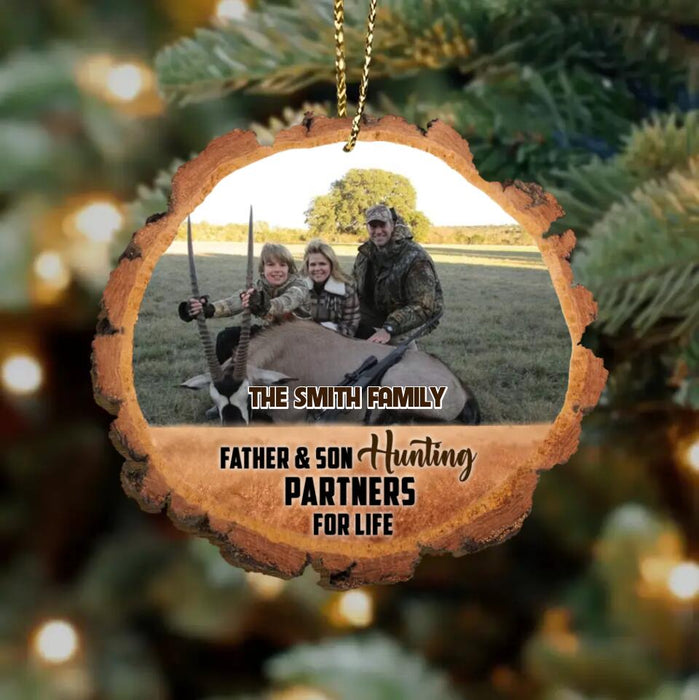 Custom Personalized Hunting Wooden Ornament - Upload Photo - Gift Idea For Hunting Lover/Family Members - Hunting Partners For Life