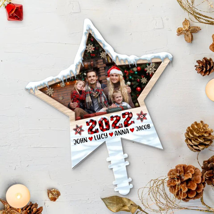 Custom Personalized Family Photo Star Tree Topper - Christmas Gift Idea for Family