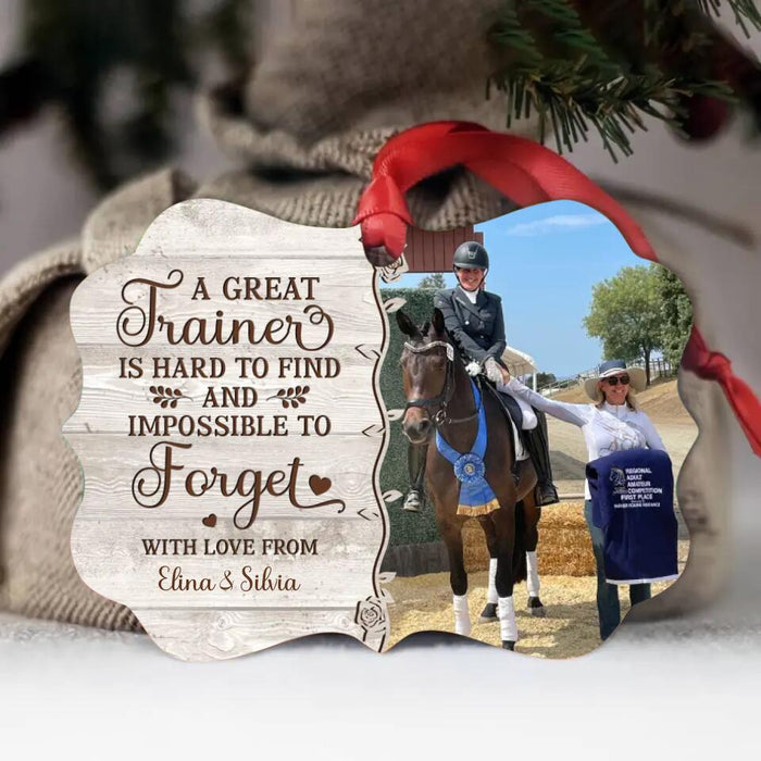 Custom Personalized Horse Trainer Rectangle Wooden Ornament - Gift For Horse Trainer Equestrian - A Great Trainer Is Hard To Find And Impossible To Forget