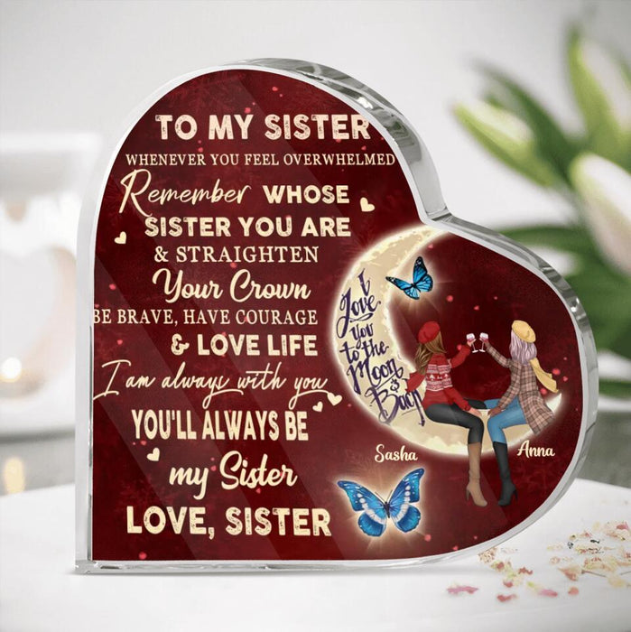 Custom Personalized To My Sister Crystal Heart - Gift Idea For Sisters/Besties/ Birthday - You'll Always Be My Sister