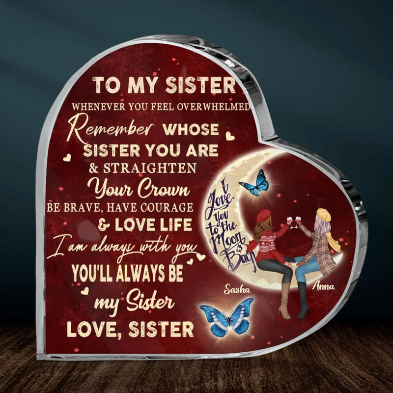 Personalized To My Sister Acrylic Plaque - Birthday Gift Idea For Sisters/Besties - You'll Always Be My Sister