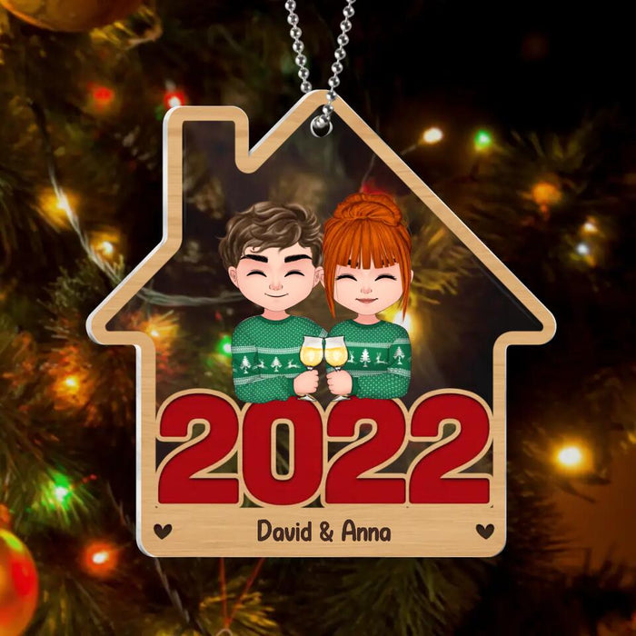 Custom Personalized 2022 Family Christmas Acrylic Ornament - Christmas Gift Idea For Couple/ Family