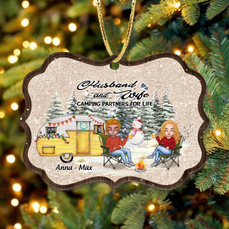 Personalized Couple Camping Circle Wooden Ornament - Christmas Gift Idea For Couple/Camping Lover - Annoying Each Other For 20 Years And Still Going Strong