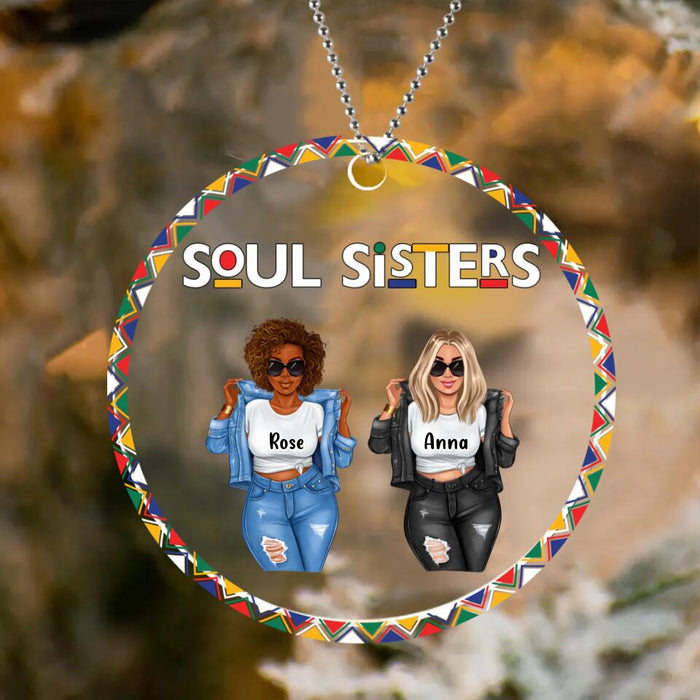 Custom Personalized Best Sisters/Friends Circle Acrylic Ornament - Gift Idea For Sisters/Besties - Upto 5 People - Soul Sisters