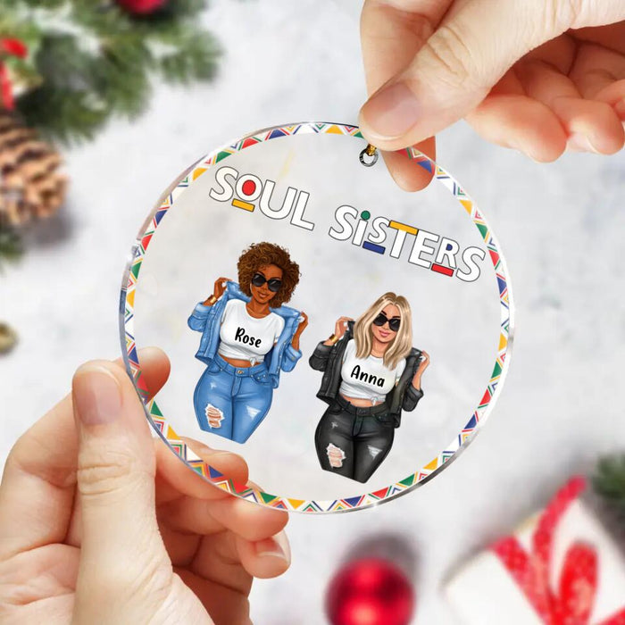 Custom Personalized Best Sisters/Friends Circle Acrylic Ornament - Gift Idea For Sisters/Besties - Upto 5 People - Soul Sisters