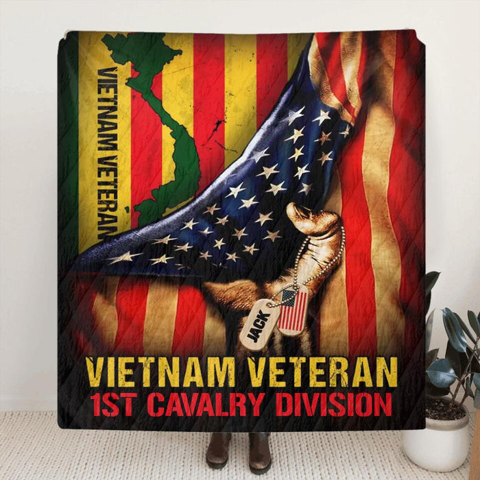 Custom Personalized Vietnam Veteran Quilt/Fleece Blanket - Gift Idea For Veteran