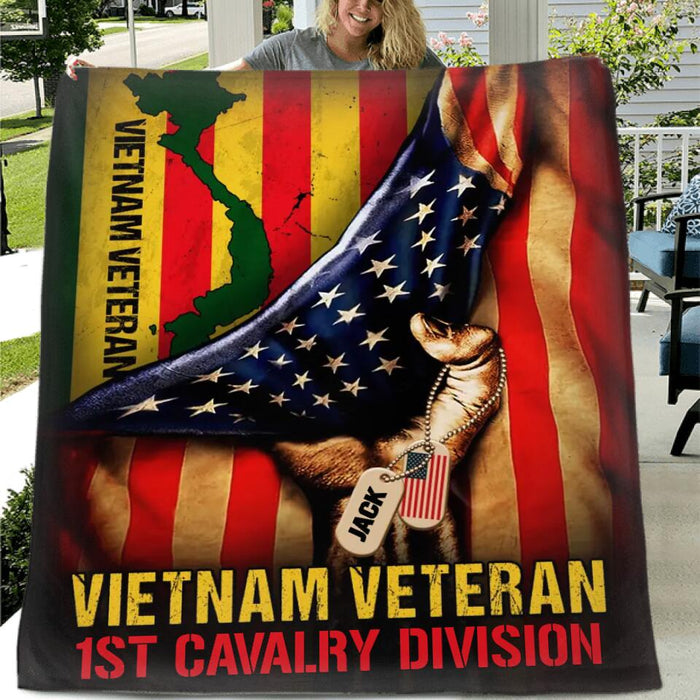 Custom Personalized Vietnam Veteran Quilt/Fleece Blanket - Gift Idea For Veteran