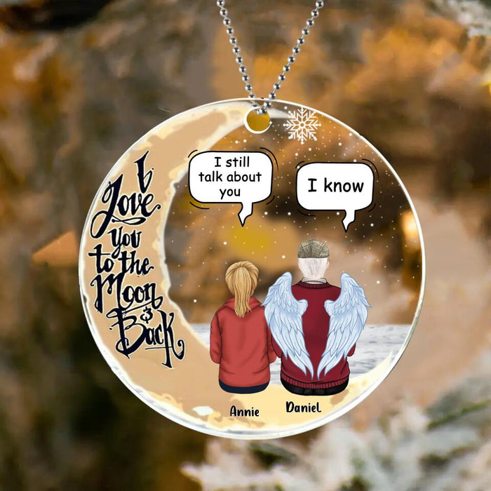 Custom Personalized Memorial Acrylic Ornament - Christmas Gift Idea For Family - I Love You To The Moon & Back