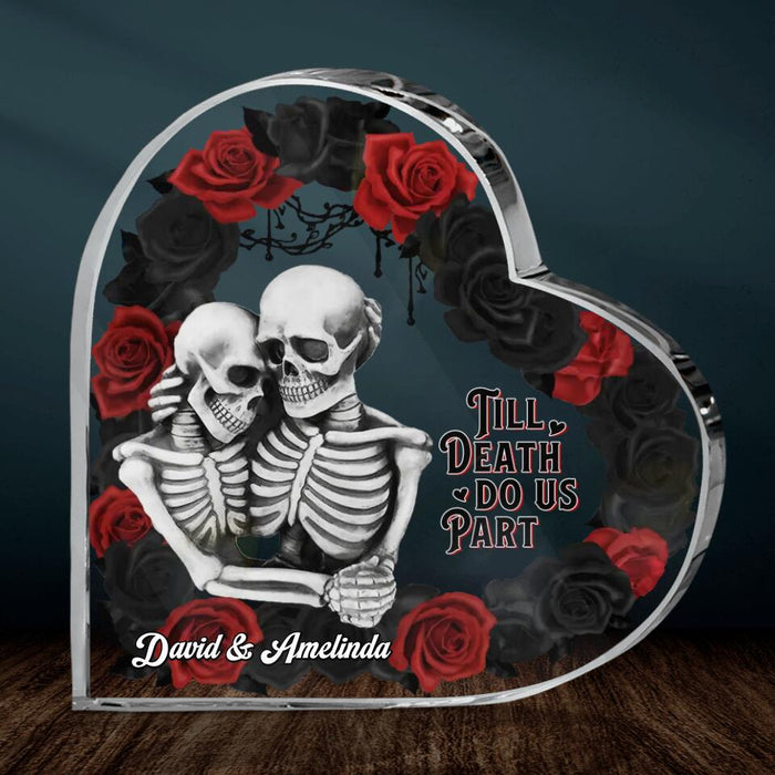 Custom Personalized Memorial Couple Crystal Heart  - Memorial Gift Idea - Till Death Do Us Part