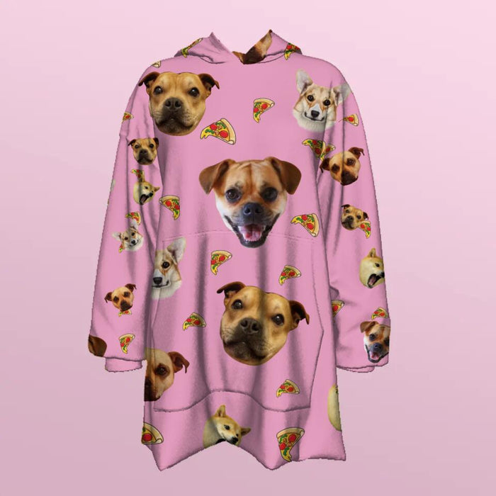 Personalized Pet Photo Fleece Hoodie - Up to 5 Photos - Gift Idea For Pet Lovers