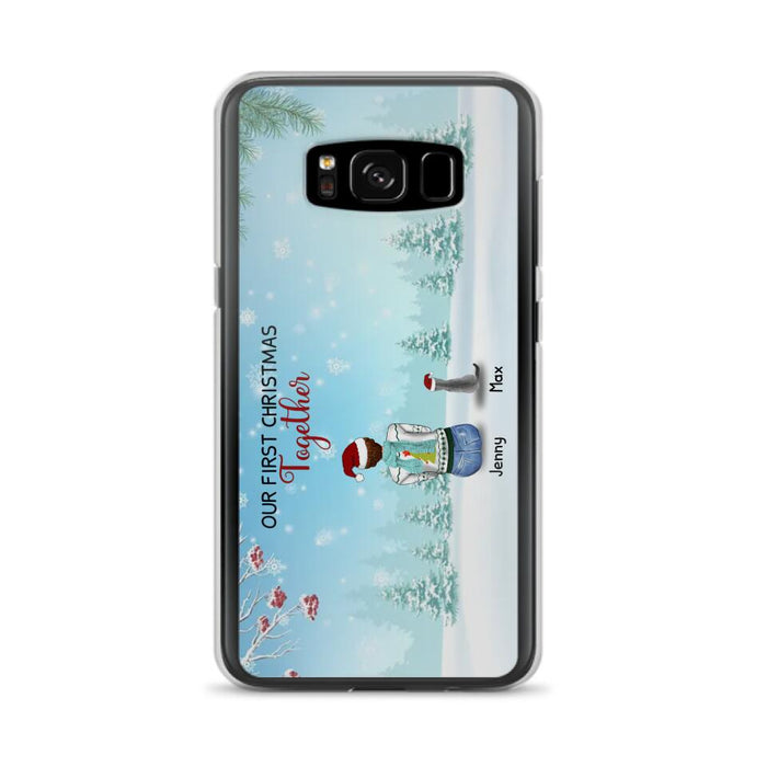 Custom Personalized Christmas Family Phone Case - Best Gift Idea For Christmas/Family With Up To 3 Kids & 3 Pets - Our First Christmas Together - Cases For iPhone & Samsung