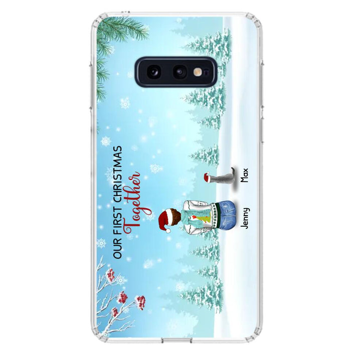 Custom Personalized Christmas Family Phone Case - Best Gift Idea For Christmas/Family With Up To 3 Kids & 3 Pets - Our First Christmas Together - Cases For iPhone & Samsung