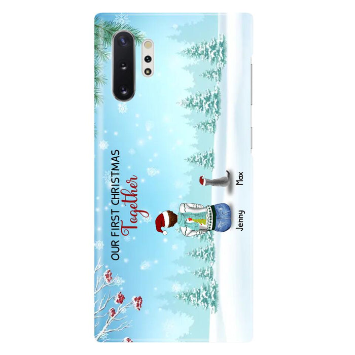 Custom Personalized Christmas Family Phone Case - Best Gift Idea For Christmas/Family With Up To 3 Kids & 3 Pets - Our First Christmas Together - Cases For iPhone & Samsung