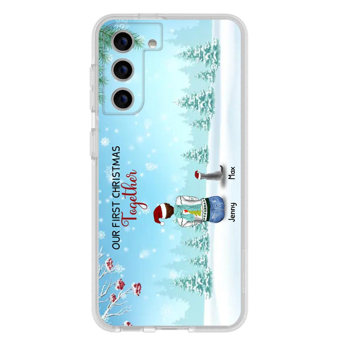 Custom Personalized Christmas Family Phone Case - Best Gift Idea For Christmas/Family With Up To 3 Kids & 3 Pets - Our First Christmas Together - Cases For iPhone & Samsung