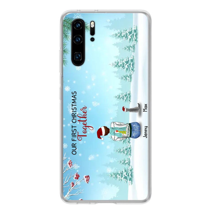 Custom Personalized Christmas Family Phone Case - Best Gift Idea For Christmas/Family With Up To 3 Kids & 3 Pets - Our First Christmas Together - Cases For Oppo, Xiaomi & Huawei