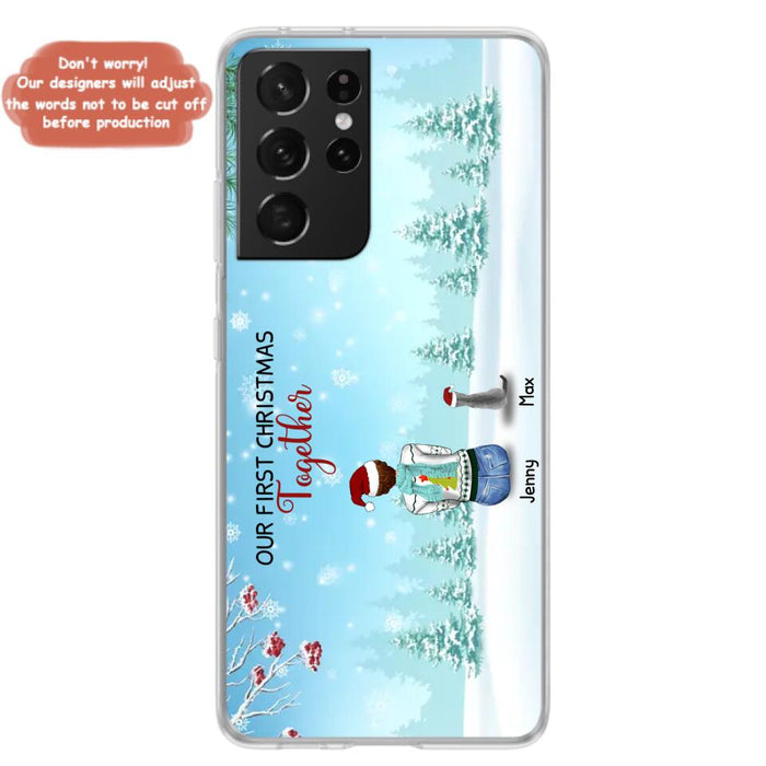 Custom Personalized Christmas Family Phone Case - Best Gift Idea For Christmas/Family With Up To 3 Kids & 3 Pets - Our First Christmas Together - Cases For iPhone & Samsung