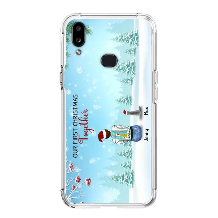 Custom Personalized Christmas Family Phone Case - Best Gift Idea For Christmas/Family With Up To 3 Kids & 3 Pets - Our First Christmas Together - Cases For iPhone & Samsung