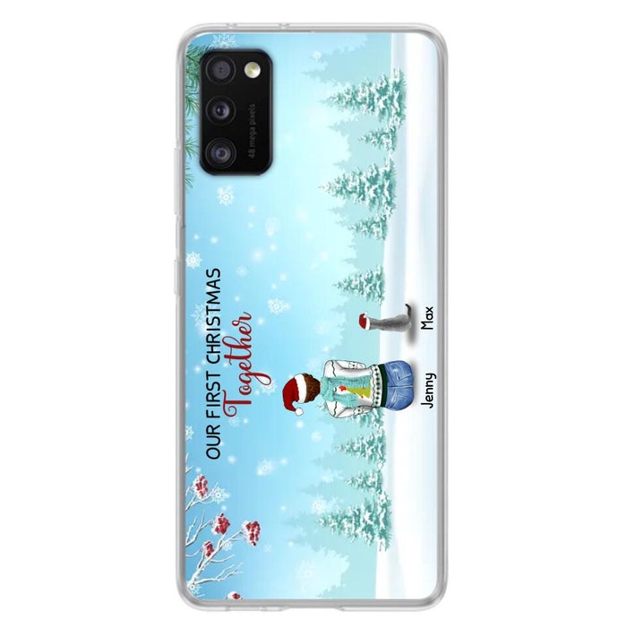 Custom Personalized Christmas Family Phone Case - Best Gift Idea For Christmas/Family With Up To 3 Kids & 3 Pets - Our First Christmas Together - Cases For iPhone & Samsung