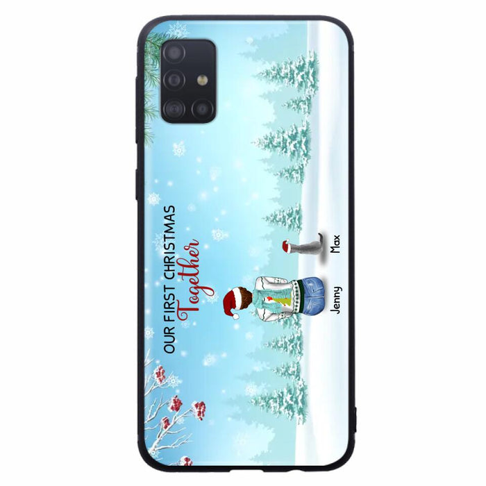 Custom Personalized Christmas Family Phone Case - Best Gift Idea For Christmas/Family With Up To 3 Kids & 3 Pets - Our First Christmas Together - Cases For iPhone & Samsung