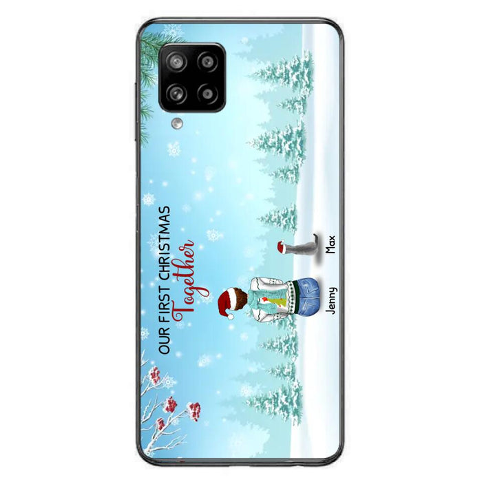 Custom Personalized Christmas Family Phone Case - Best Gift Idea For Christmas/Family With Up To 3 Kids & 3 Pets - Our First Christmas Together - Cases For iPhone & Samsung