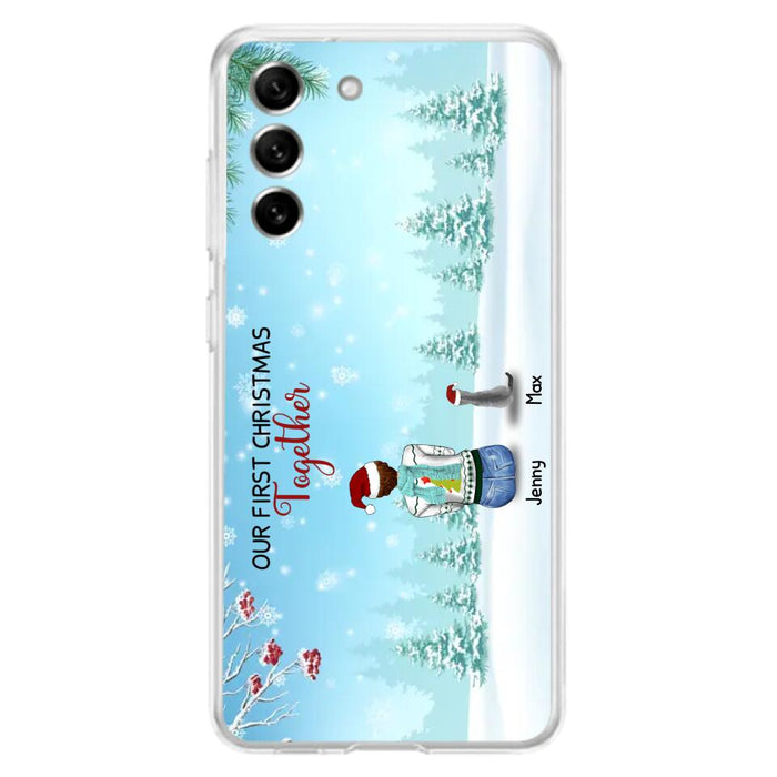 Custom Personalized Christmas Family Phone Case - Best Gift Idea For Christmas/Family With Up To 3 Kids & 3 Pets - Our First Christmas Together - Cases For iPhone & Samsung