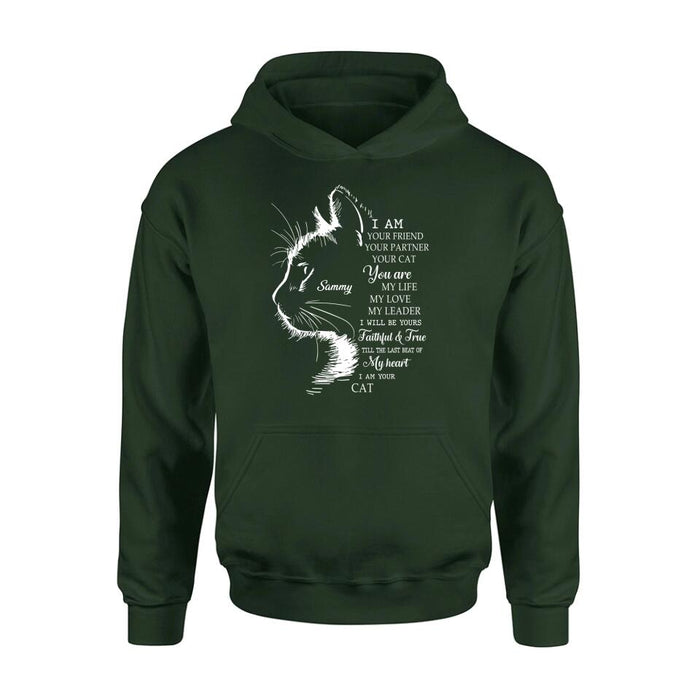 Custom Personalized Cat T-shirt/ Long Sleeve/ Sweatshirt/ Hoodie - Gift Idea For Cat Lover - I Am Your Friend Your Partner Your Cat