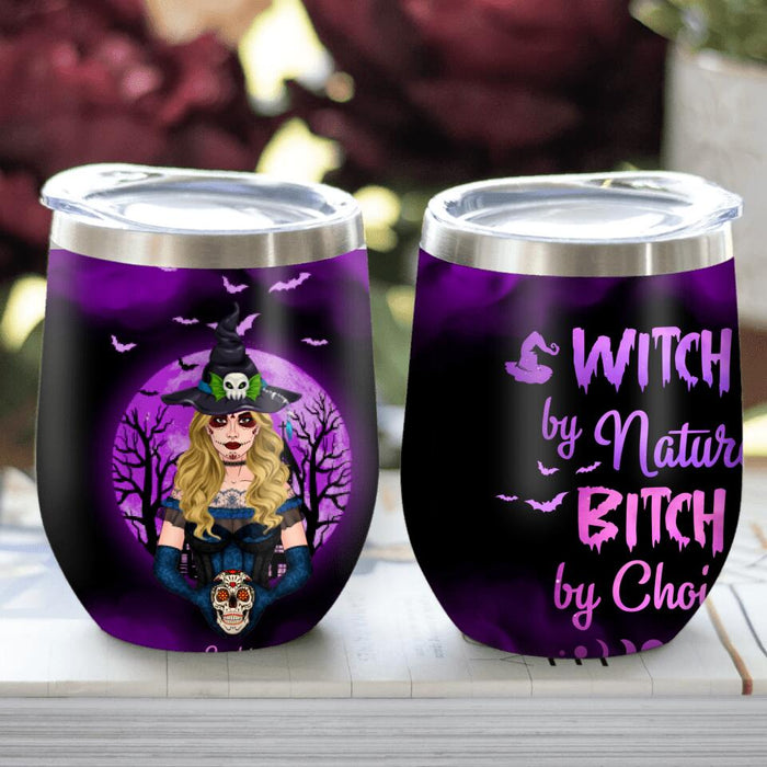 Custom Personalized Witch Friend Wine Tumbler - Upto 3 Girls - Gift For Halloween/Friends/Besties - Witches By Nature