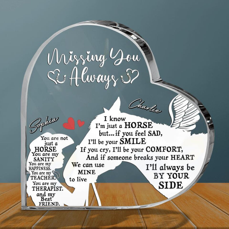 Personalized Horse Mom Acrylic Plaque -  Memorial Gift For Horse Owners - Missing You Always