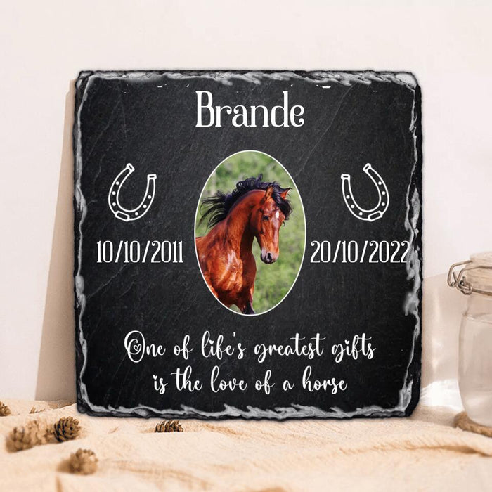 Custom Personalized Memorial Horse Photo Lithograph - Memorial Gift Idea for Horse Owners - One Of Life's Greatest Gifts Is The Love Of A Horse