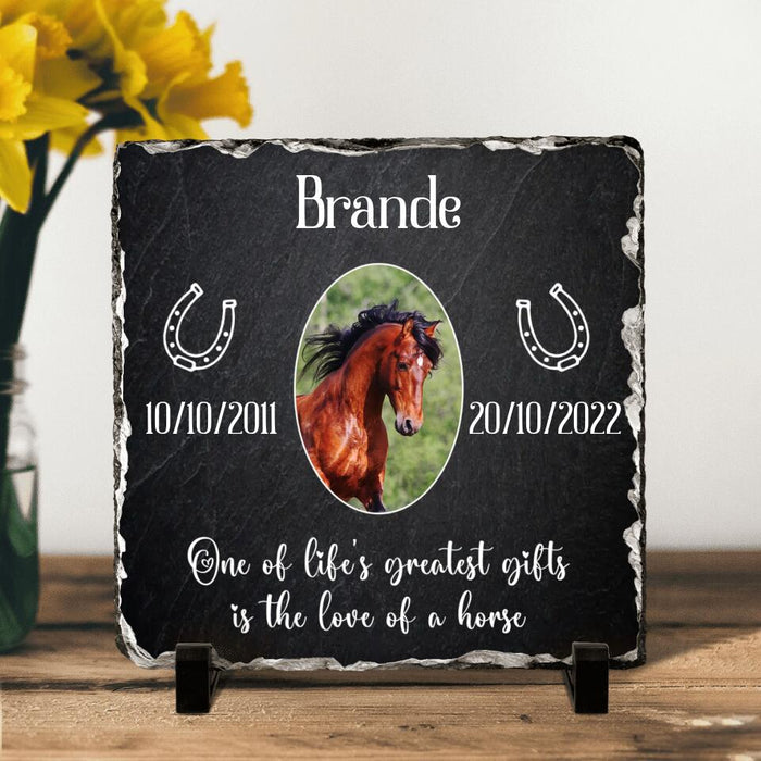 Custom Personalized Memorial Horse Photo Lithograph - Memorial Gift Idea for Horse Owners - One Of Life's Greatest Gifts Is The Love Of A Horse