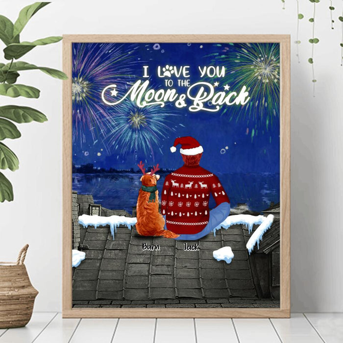 Custom Personalized New Year With Family Poster - Family With Upto 4 Pets - Gifts For Family - First Christmas Together As Hubby And Wife