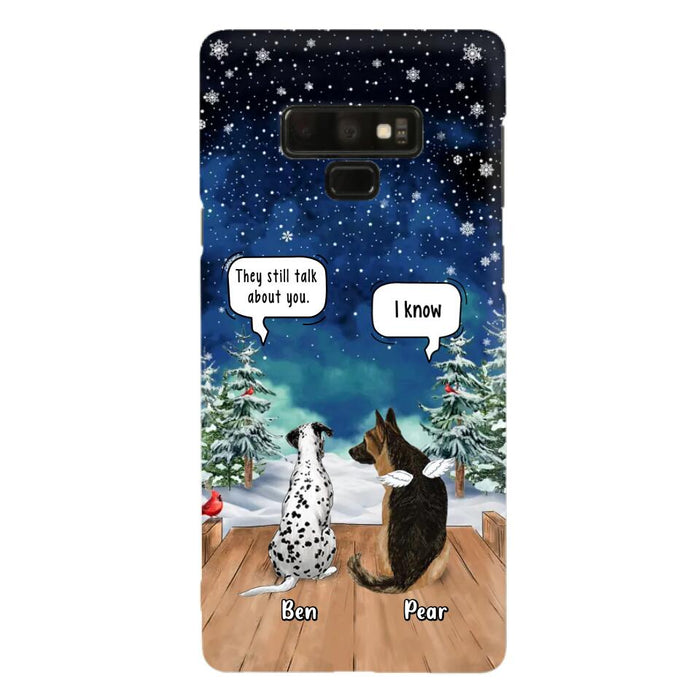 Custom Personalized Memorial Pet Phone Case - Upto 5 Pets - Memorial Gift Idea For Dog/Cat Lovers - They Still Talk About You - Case For iPhone & Samsung