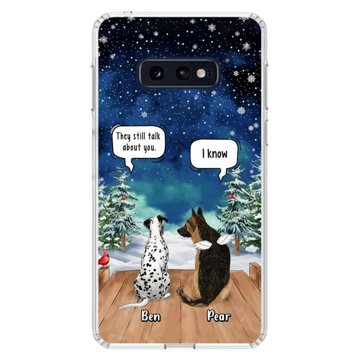 Custom Personalized Memorial Pet Phone Case - Upto 5 Pets - Memorial Gift Idea For Dog/Cat Lovers - They Still Talk About You - Case For iPhone & Samsung