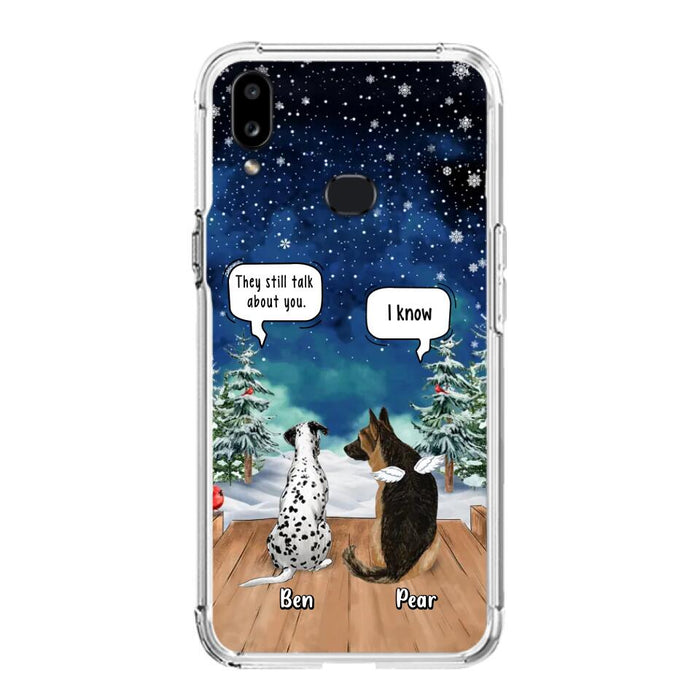 Custom Personalized Memorial Pet Phone Case - Upto 5 Pets - Memorial Gift Idea For Dog/Cat Lovers - They Still Talk About You - Case For iPhone & Samsung